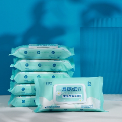 Biodegradable противобактериологическое обеззараживание обтирает для влажной туалетной бумаги